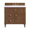 James Martin Vanities 36'' Single Vanity, Mid-Century Walnut w/ 3 CM White Zeus Quartz Top 424-V36-WLT-3WZ - alternate 1